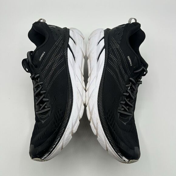 Hoka One One Clifton 6 Women’s Size 8 Running Shoes Black White 1102873 BWHT - Picture 14 of 16